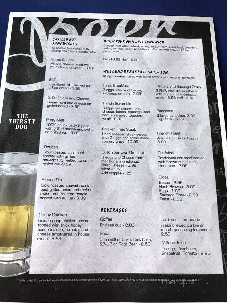 Thirsty Dog Bar And Grill - Spokane, WA menu_pic