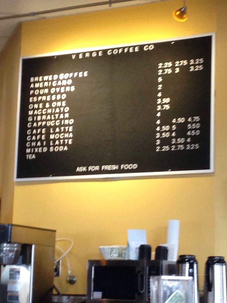 Verge Coffee - Spokane, WA menu_pic