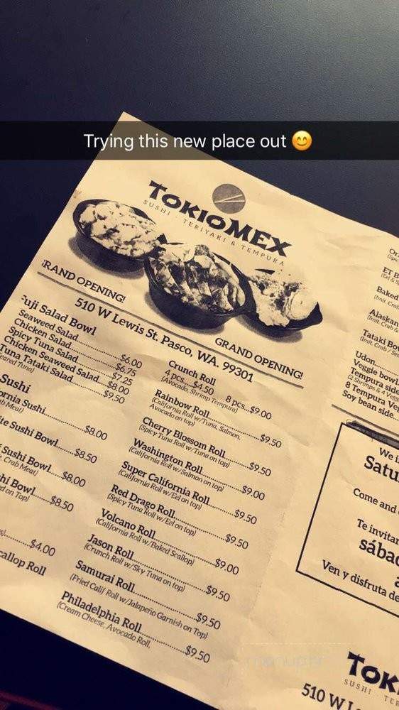 Tokio Mex - Pasco, WA menu_pic