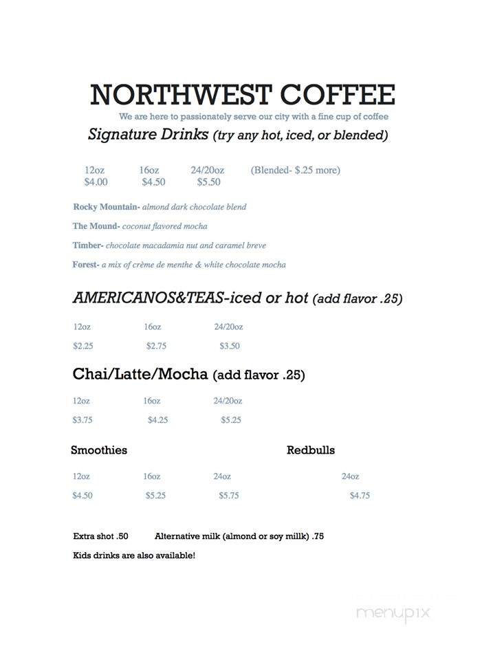 NorthWest Coffee - Richland, WA menu_pic