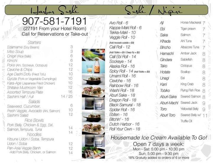 Harbor Sushi - Unalaska, AK menu_pic