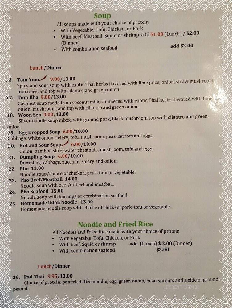 Thai and Chinese Cuisine - Fairbanks, AK menu_pic