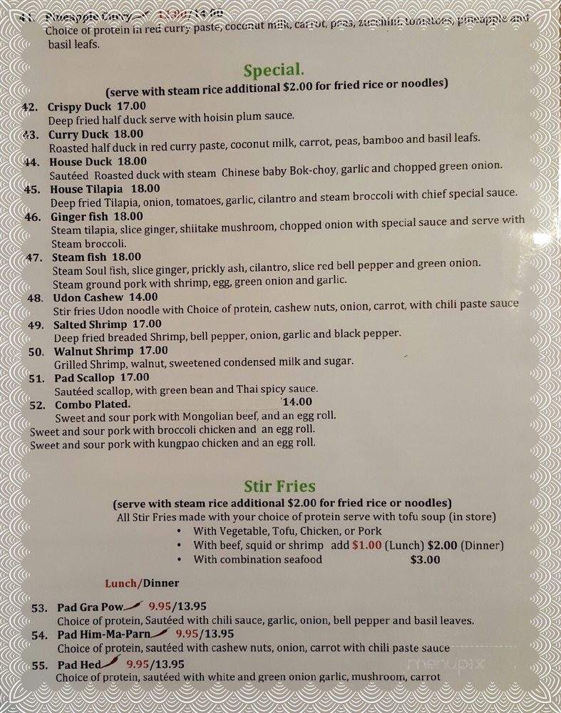 Thai and Chinese Cuisine - Fairbanks, AK menu_pic