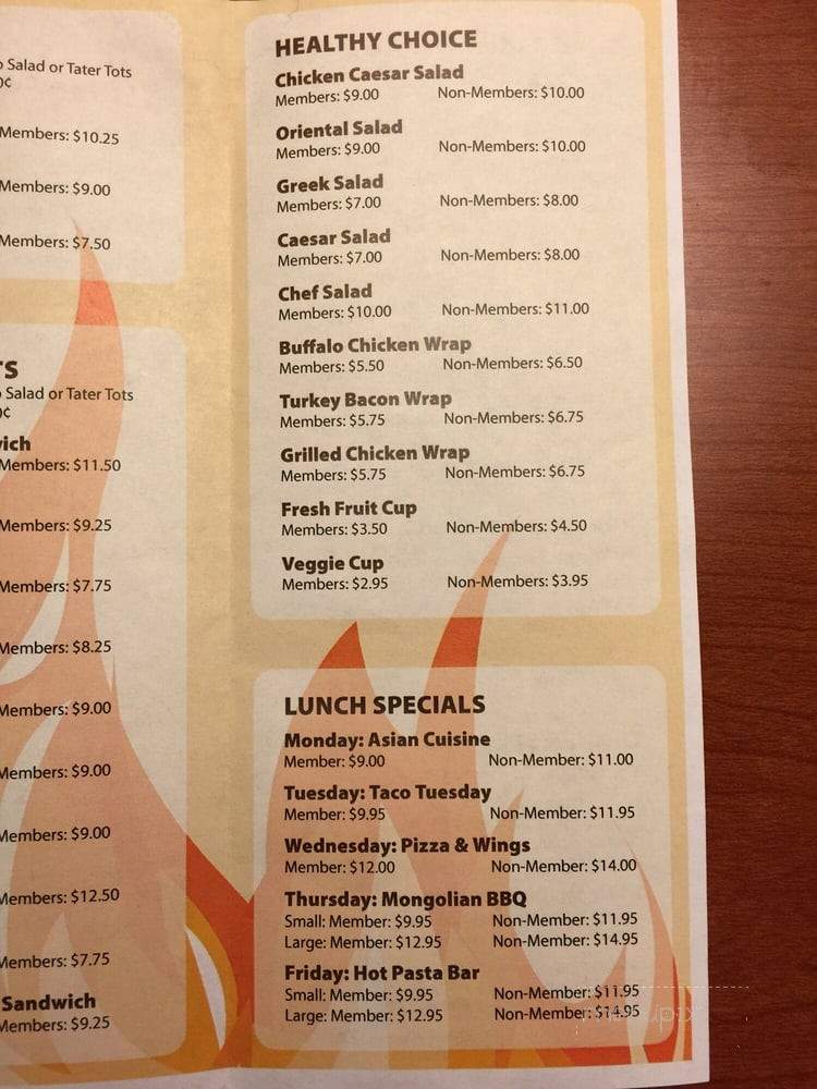 Bonfire Grille and Restaurant - Eielson AFB, AK menu_pic