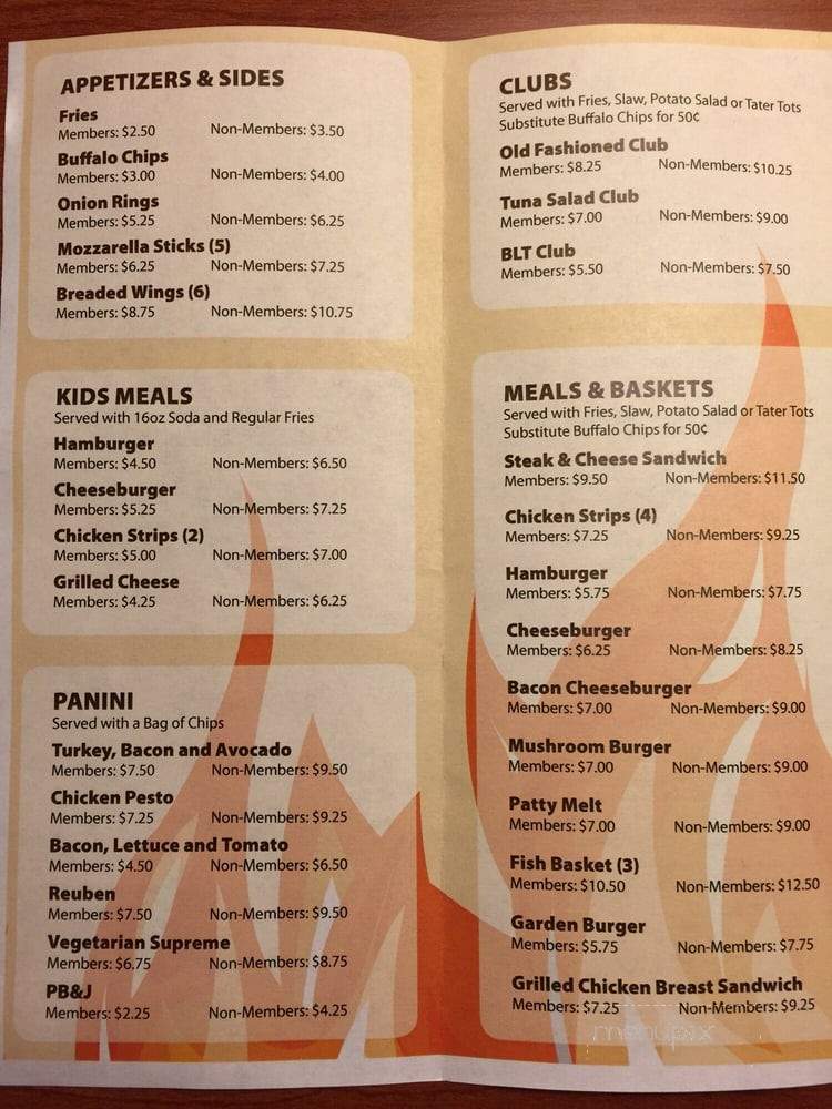 Bonfire Grille and Restaurant - Eielson AFB, AK menu_pic