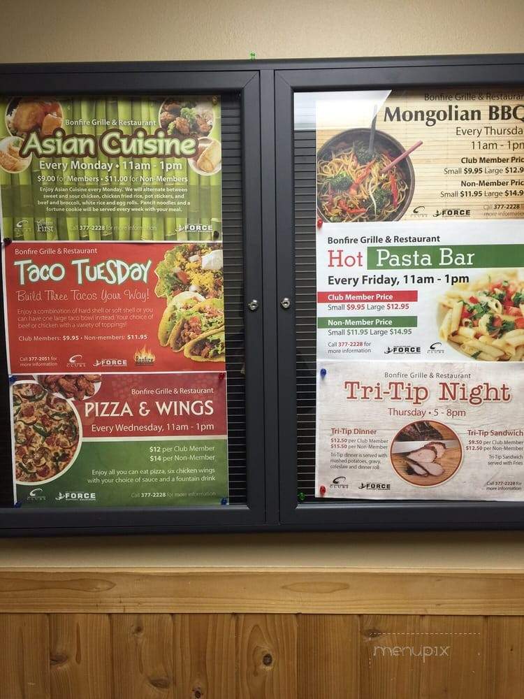 Bonfire Grille and Restaurant - Eielson AFB, AK menu_pic