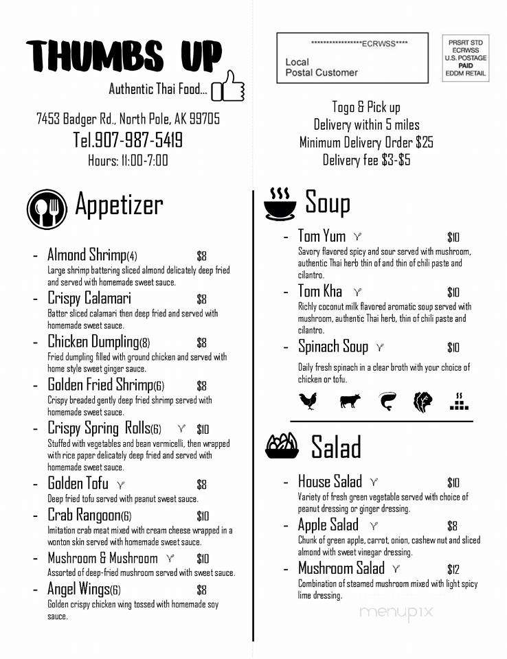 Thumbs up Authentic Thai Food - North Pole, AK menu_pic