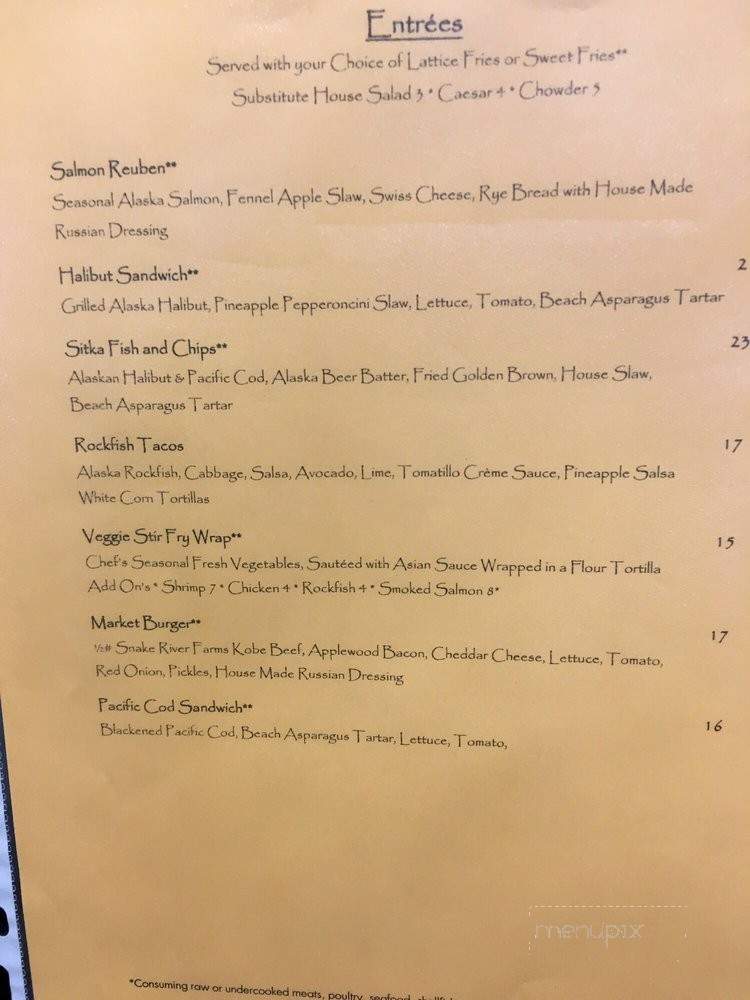 Baranof Fish Market - Sitka, AK menu_pic