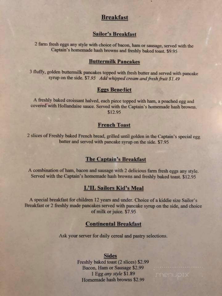 The Captain's Table - Mobile, NL menu_pic