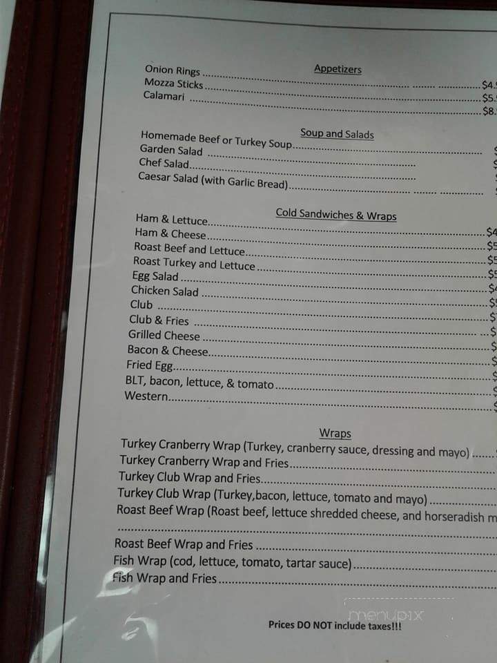 My Place Restaurant - Carbonear, NL menu_pic