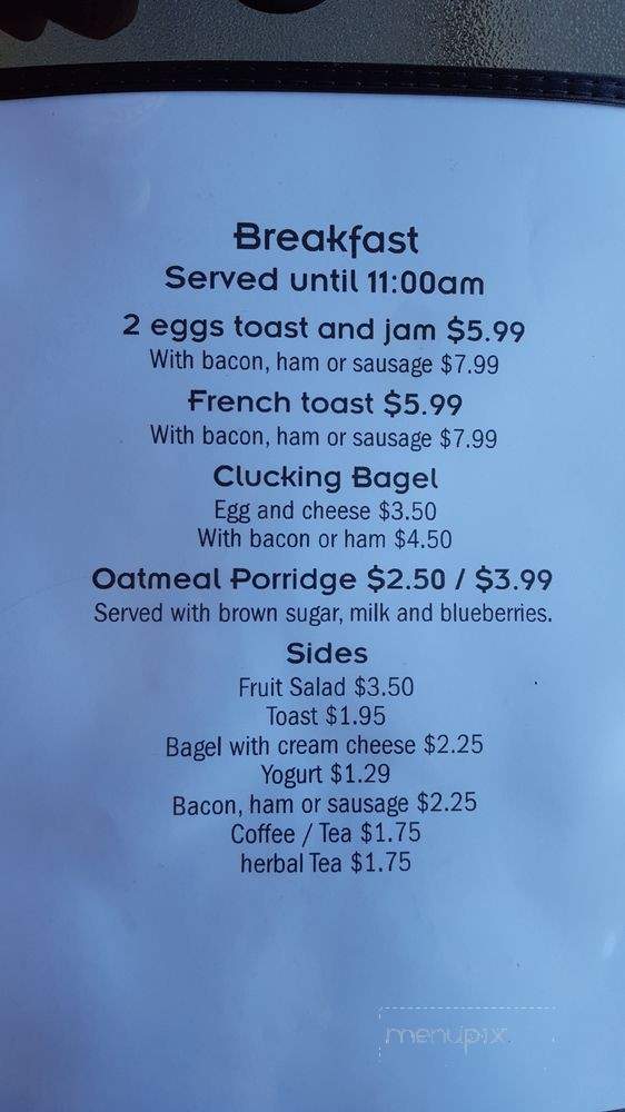 The Clucking Hen Cafe - Victoria County, NS menu_pic