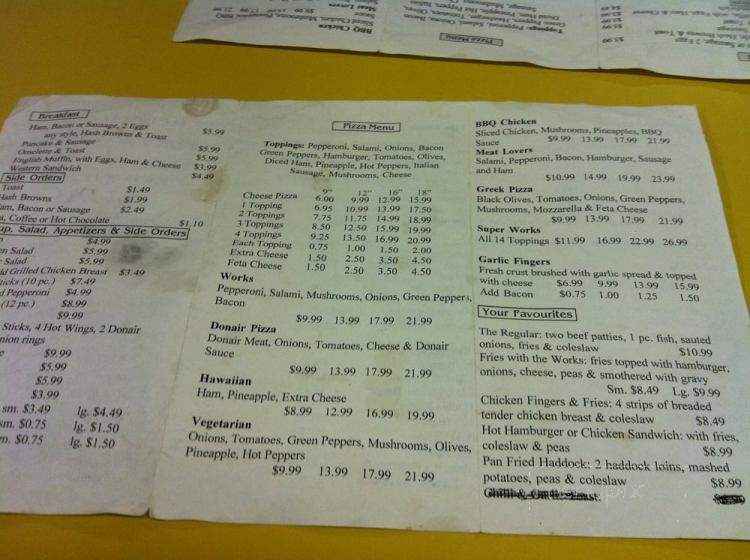 Khoury's Restaurant - Nova Scotia, NS menu_pic