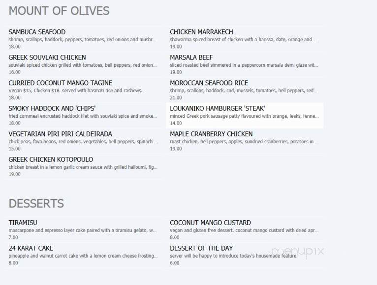 The Olive Tree - Sydney, NS menu_pic