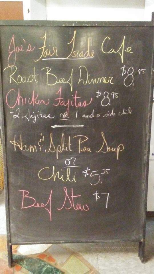 Fair Trade Cafe - Truro, NS menu_pic