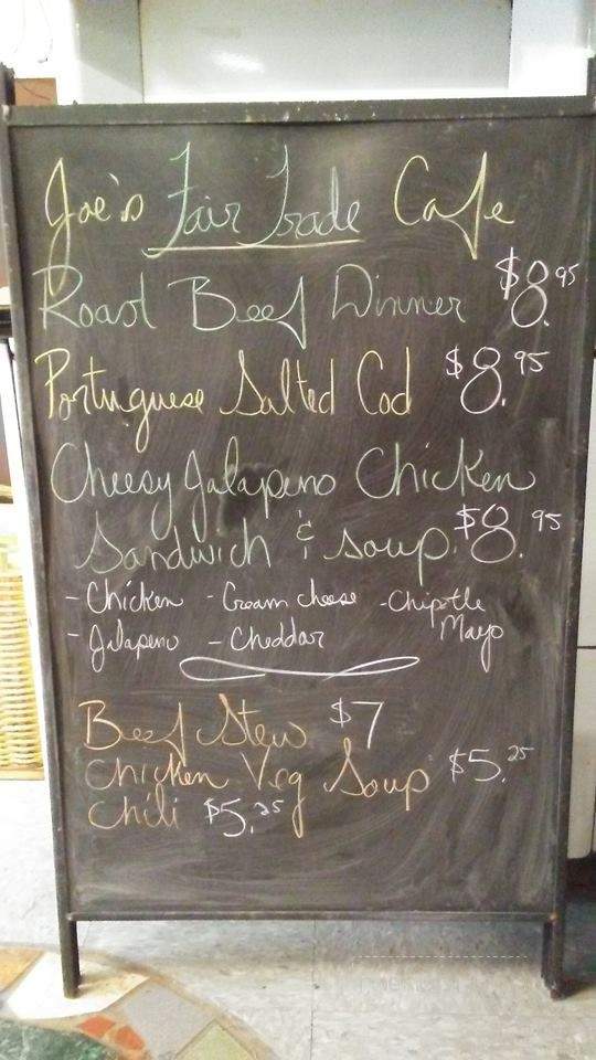 Fair Trade Cafe - Truro, NS menu_pic