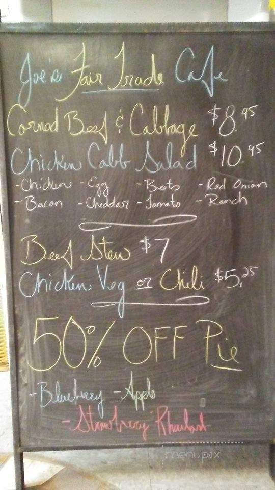 Fair Trade Cafe - Truro, NS menu_pic