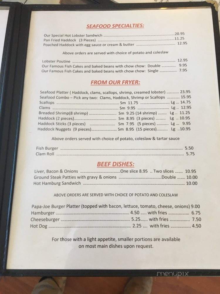 Jo-Anne's Quick-N-Tasty - Yarmouth, NS menu_pic