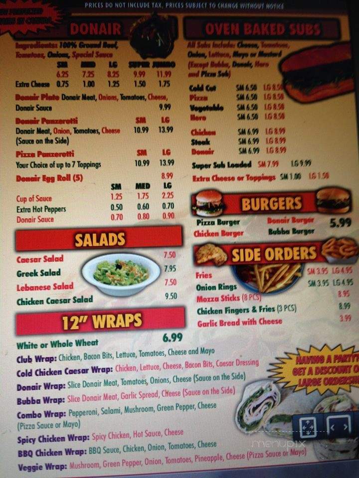 Randy's Pizza - Wellington, PE menu_pic