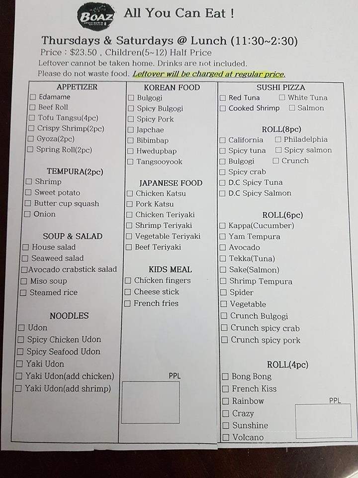 Boaz - Rothesay, NB menu_pic