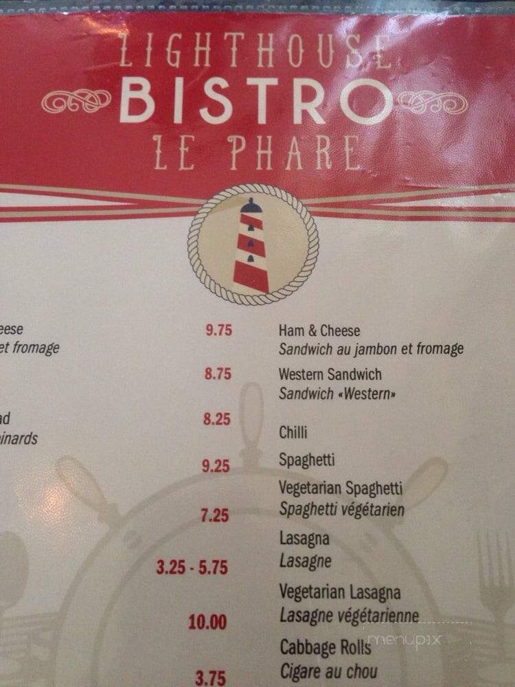 Lighthouse Bistro - Dalhousie, NB menu_pic