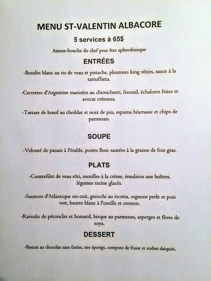 Albacore - Ville de Quebec, QC menu_pic
