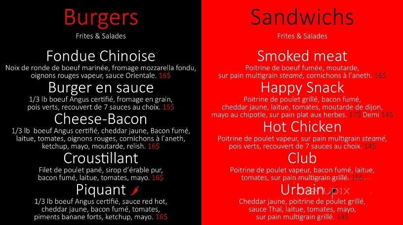 Le Snack Branche - Quebec City, QC menu_pic