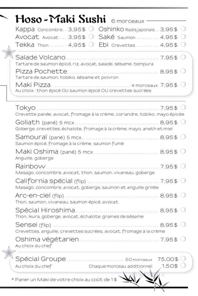 Sushi Oshima - Quebec City, QC menu_pic