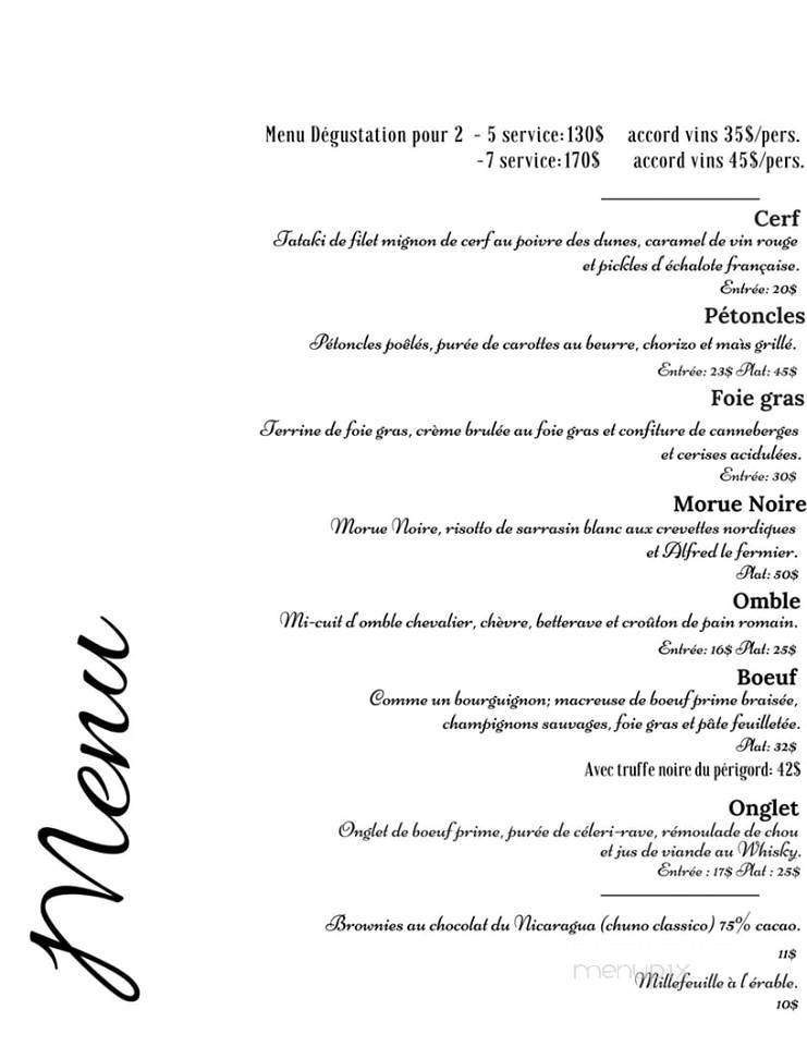 Antoine Bistro Gourmand - Montmagny, QC menu_pic