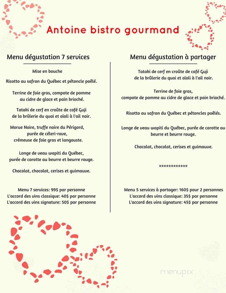 Antoine Bistro Gourmand - Montmagny, QC menu_pic