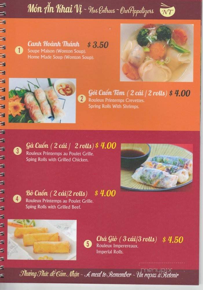 Pho Ngoc Tuan - Montreal, QC menu_pic