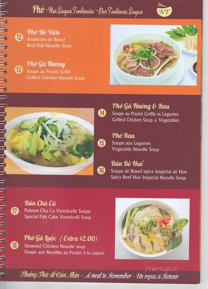 Pho Ngoc Tuan - Montreal, QC menu_pic