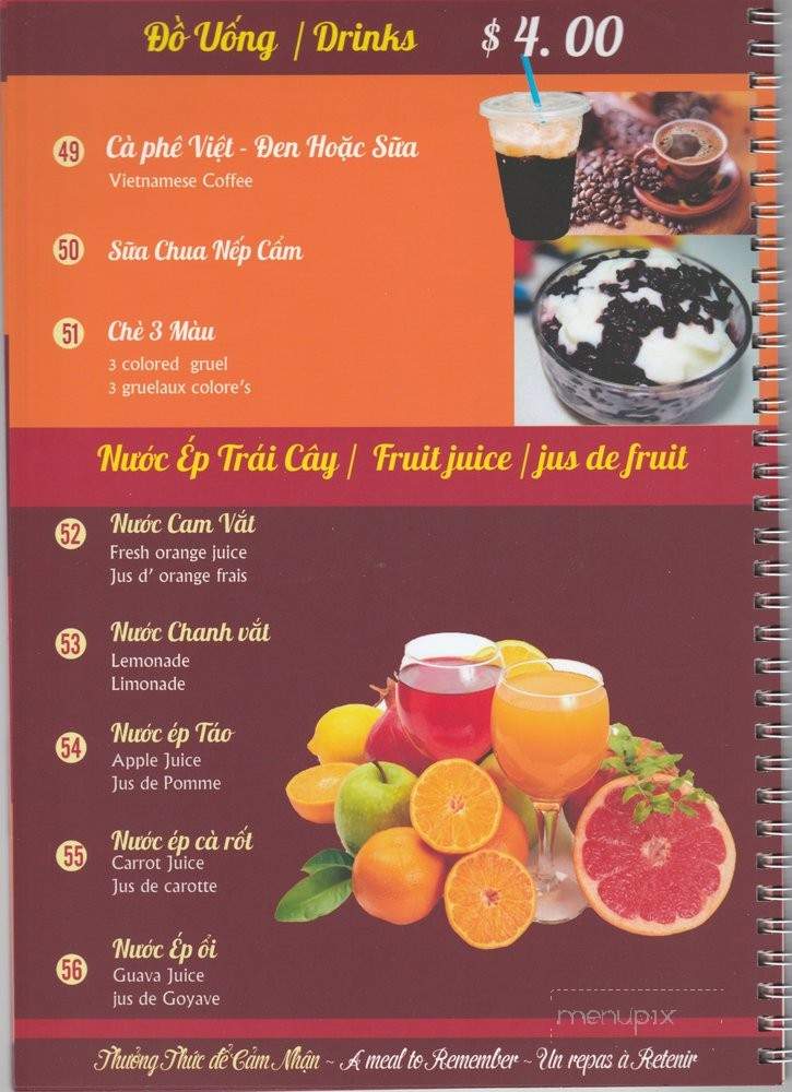 Pho Ngoc Tuan - Montreal, QC menu_pic