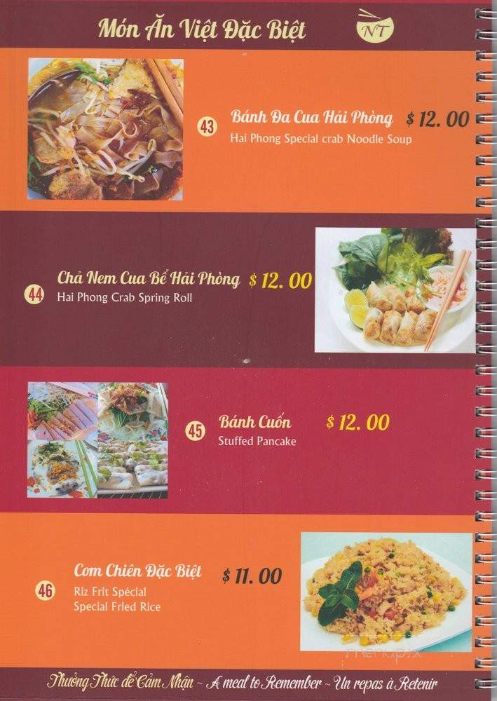 Pho Ngoc Tuan - Montreal, QC menu_pic