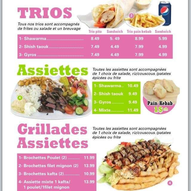 Planete Kebab - St-Leonard, QC menu_pic