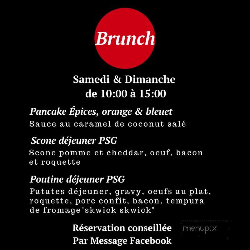 Le Point Sans G - Montreal, QC menu_pic