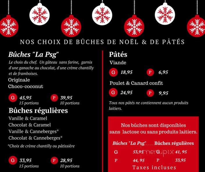 Le Point Sans G - Montreal, QC menu_pic
