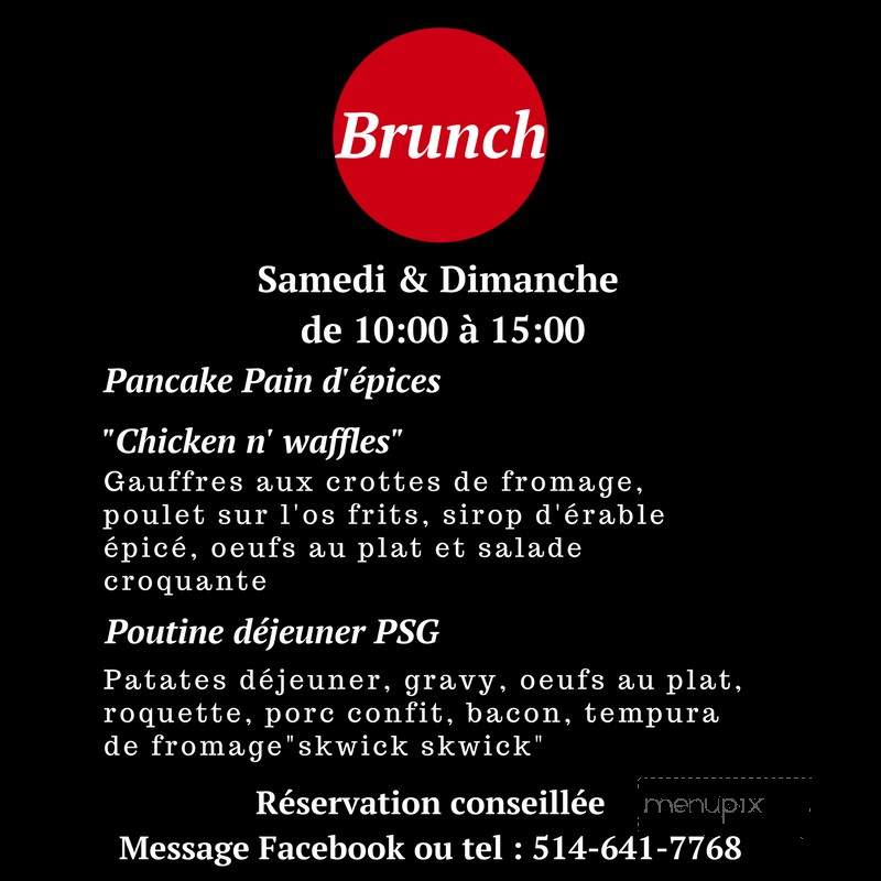 Le Point Sans G - Montreal, QC menu_pic