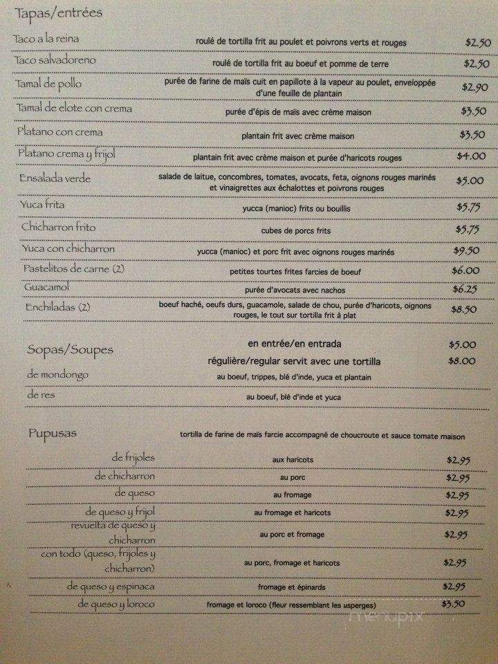 El Chalateco - Montreal, QC menu_pic