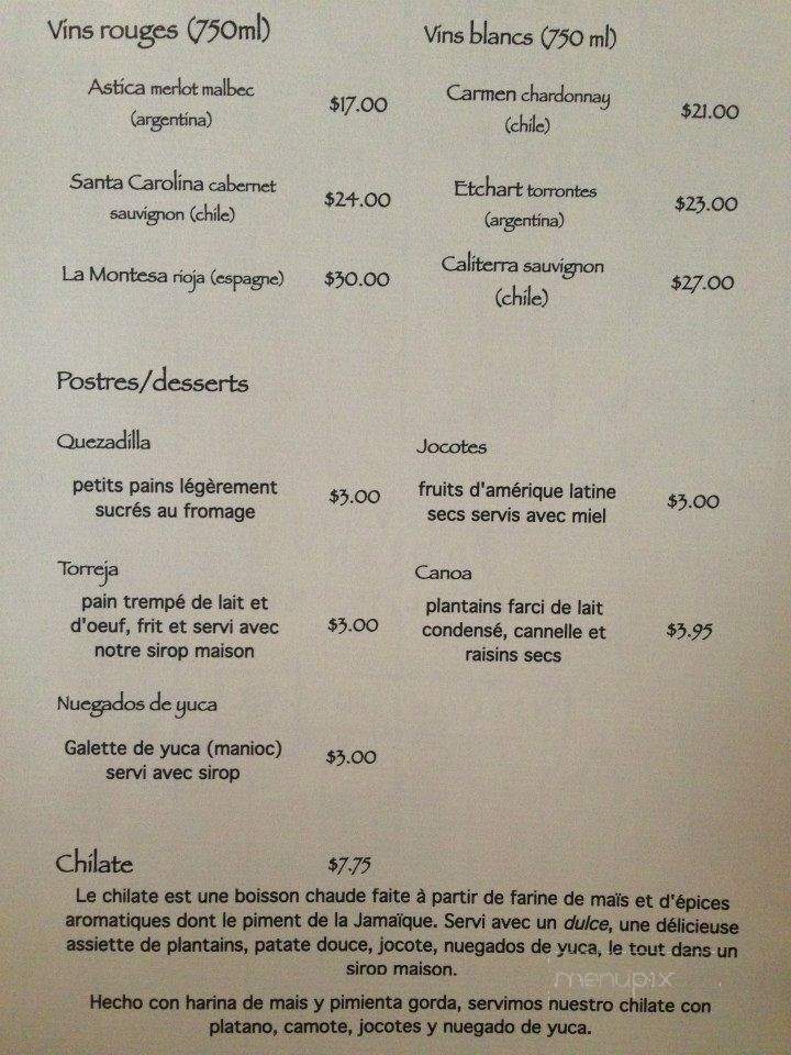 El Chalateco - Montreal, QC menu_pic