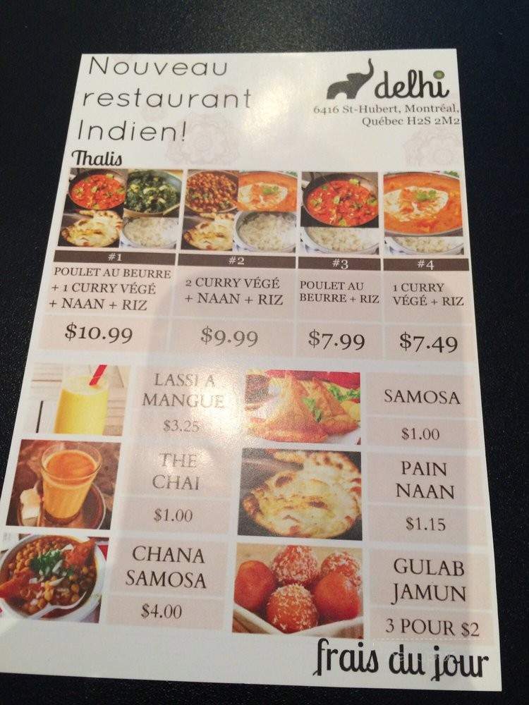 Restaurant Delhi - Montreal, QC menu_pic