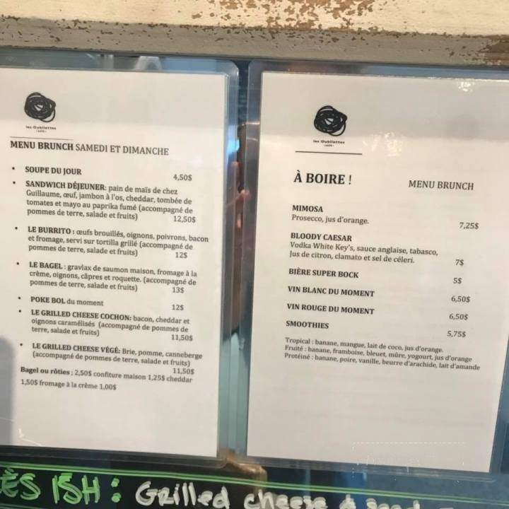 Cafe les Oubliettes - Montreal, QC menu_pic