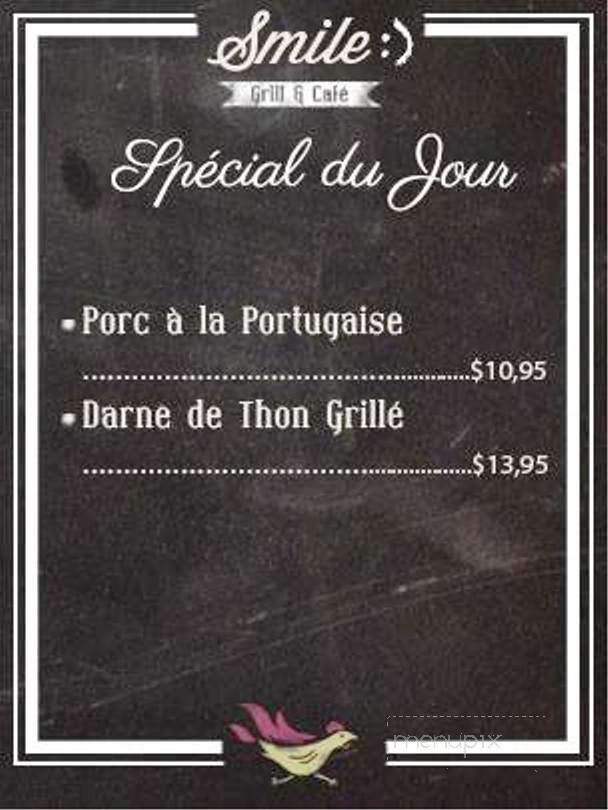 Cafe Smile - Montreal, QC menu_pic