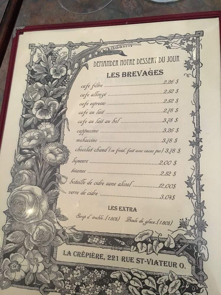La Crepiere - Montreal, QC menu_pic