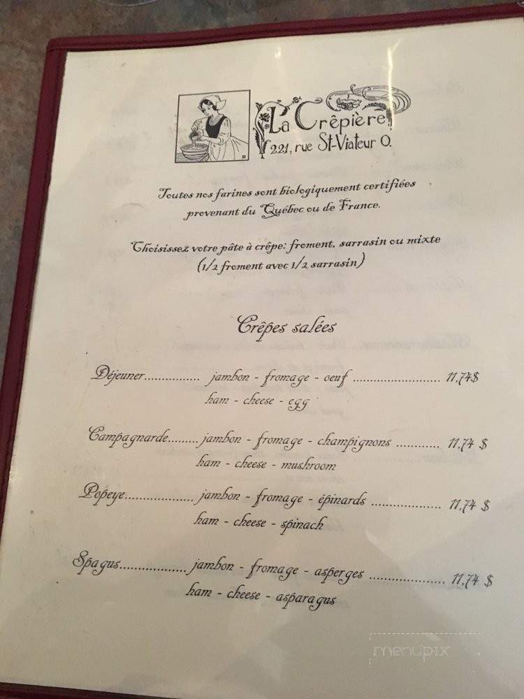 La Crepiere - Montreal, QC menu_pic