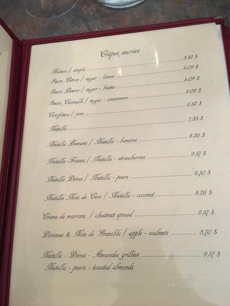 La Crepiere - Montreal, QC menu_pic