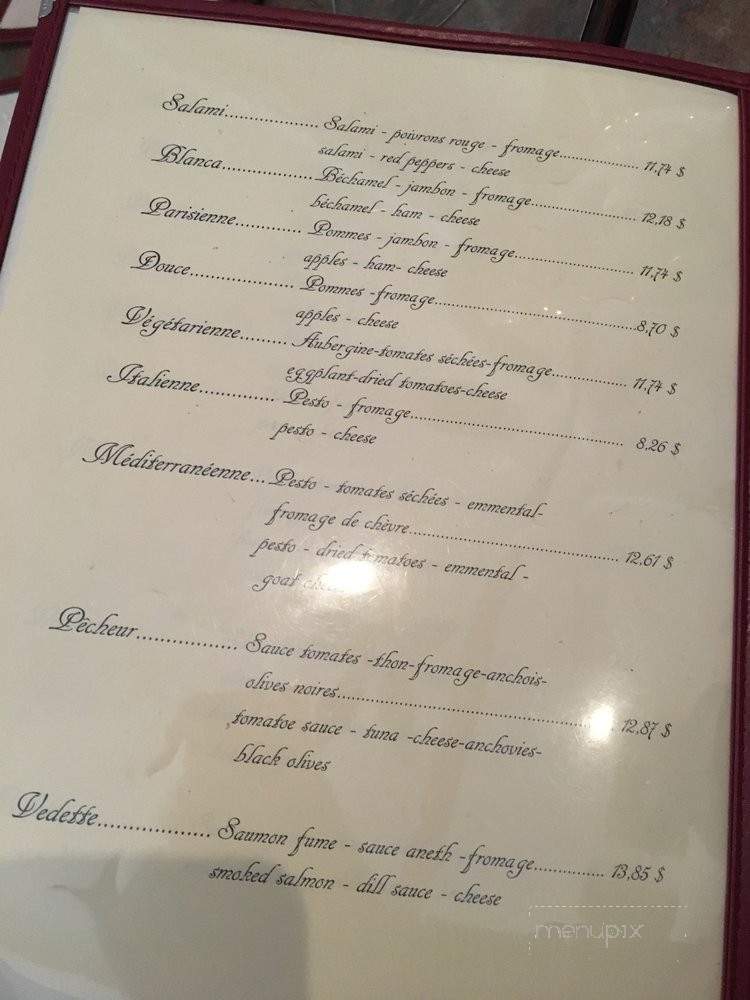 La Crepiere - Montreal, QC menu_pic