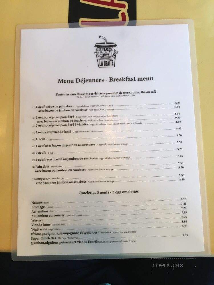 La Traite - Montreal, QC menu_pic