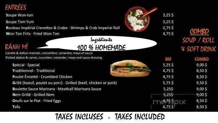 Miss Banh Mi - Montreal, QC menu_pic