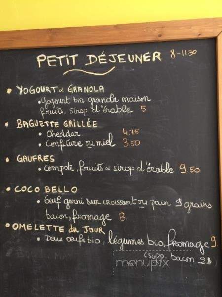 Cafe Zephyr - Montreal, QC menu_pic