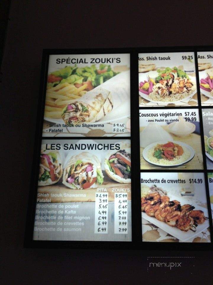 Zouki's - Montreal, QC menu_pic